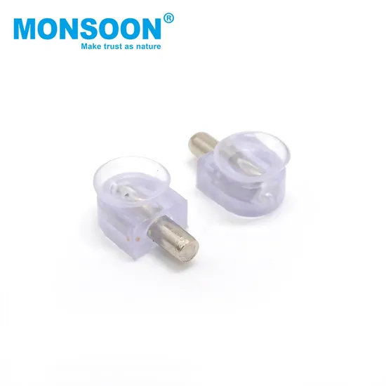 Furniture Cabinet Accessories Heavy Duty Metal Peg Plastic Spoon Type 5mm 6mm Support Pin Rubber Sucker Cup Glass Shelf Support 